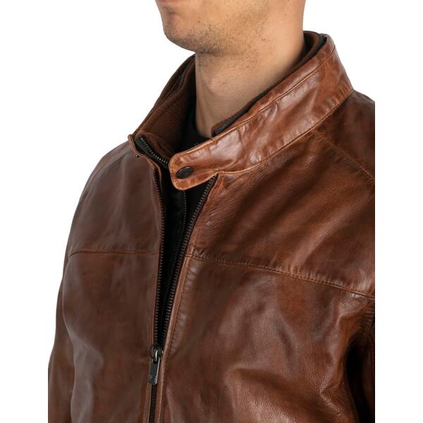 Ανδρικό Δερμάτινο Μπουφάν Guy Laroche Tobacco 770-TOBACCO