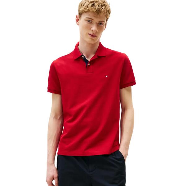 Ανδρικό Polo Tommy Hilfiger Mb Contrast Collar Cuff Reg Polo Medium Red MW0MW39563-XLD