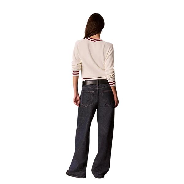 Γυναικείο Πουλόβερ Calvin Klein Woven Label Crewneck Tofu LV047H303G-YAS