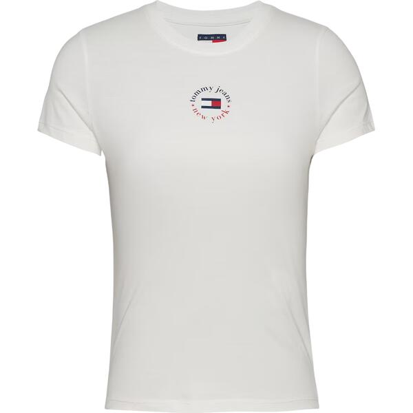 Γυναικείο T-Shirt Tommy Jeans Slim Essential Logo 2 Tee Ecru DW0DW20316-YBL