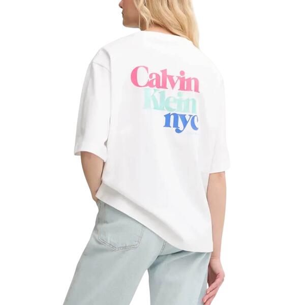 Γυναικείο Τ-Shirt Calvin Klein Sw Rel Calvin Klein Nyc Tee Brilliant White LV047AB813-YAA