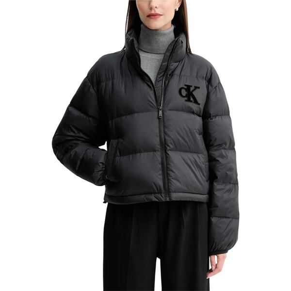 Γυναικείο Μπουφάν Calvin Klein Graphic Logo Puffer Jacket Black LV047D503G-UB1