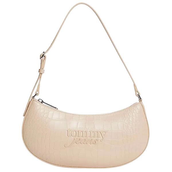 Γυναικεία Τσάντα Ώμου Tommy Jeans Tjw Must Croco Shoulder White Clay AW0AW19156-AES