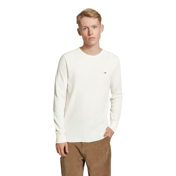 Αντρική Μπλούζα Tommy Jeans Slim Waffle L s Ext Ancient White DM0DM20688-YBH