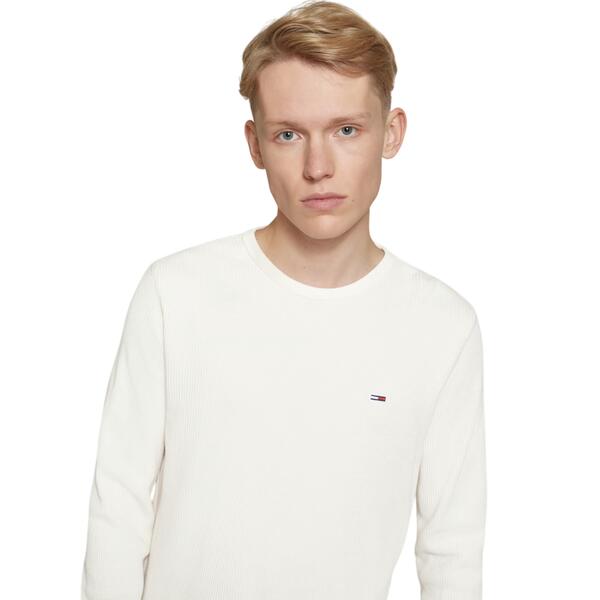 Αντρική Μπλούζα Tommy Jeans Slim Waffle L s Ext Ancient White DM0DM20688-YBH