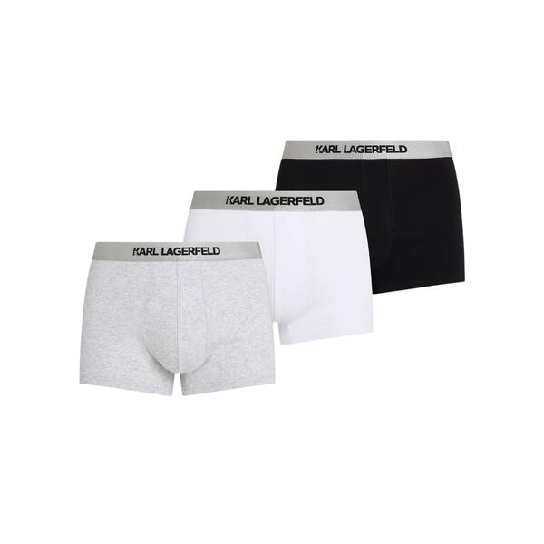 Ανδρικά Εσώρουχα Karl Lagerfeld Metallic Elastic Trunk Set 3P Black White Grey A1M47020-972