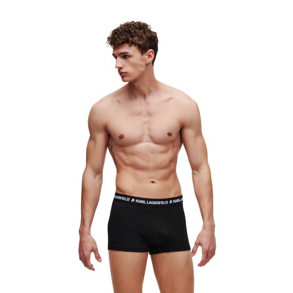 Ανδρικά Εσώρουχα Karl Lagerfeld Monogram Aop Trunk 3P Kl Monogram Aop Black Grey A1M47086-1QI
