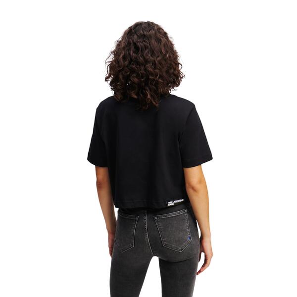 Γυναικείο T-shirt Karl Lagerfeld Cropped Bleach Logo Black A1W17033-999