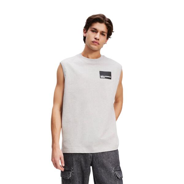 Ανδρικό T-shirt Karl Lagerfeld Klj Relaxed Box Logo Tank Light Heather Grey A2M17053-417