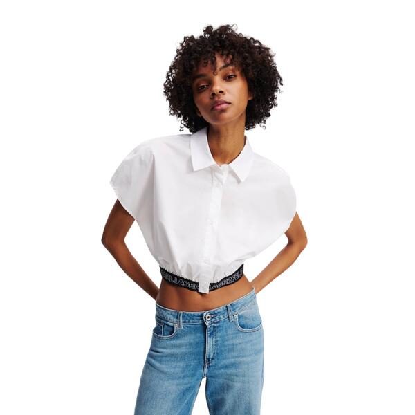 Γυναικείο Πουκάμισο Karl Lagerfeld Jeans Cropped Woven Shirt White A2W11017-100