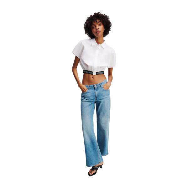 Γυναικείο Πουκάμισο Karl Lagerfeld Jeans Cropped Woven Shirt White A2W11017-100