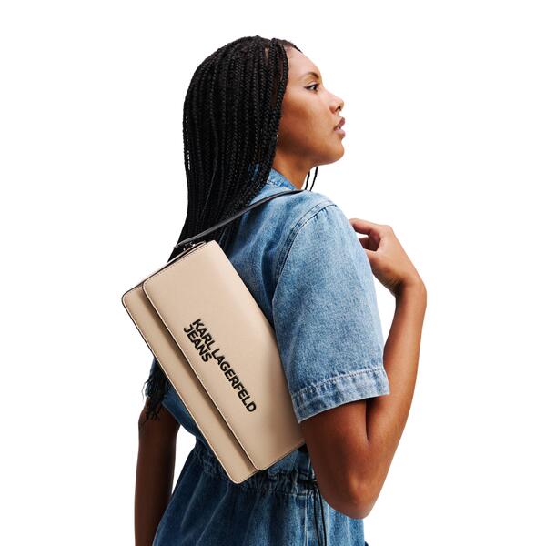 Γυναικεία Τσάντα Ώμου Karl Lagerfeld Jeans Essential Logo Pu Cb Wood Ash A2W30250-1ON
