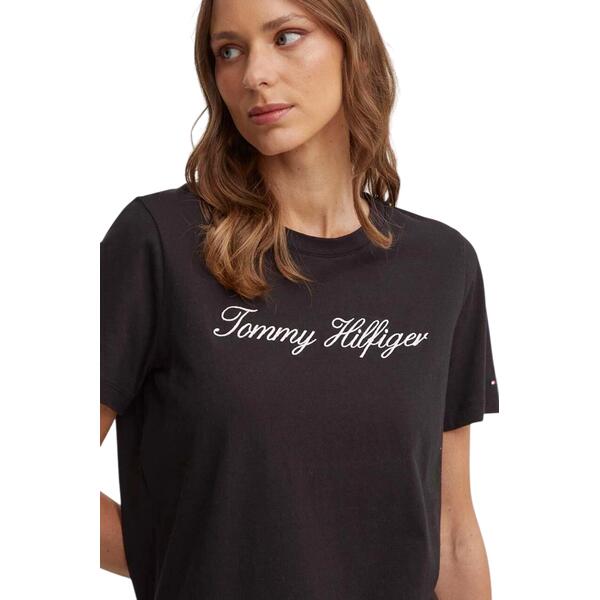 Γυναικείο T-shirt Tommy Hilfiger Nos Script Regural C Nk Ss Nos Black WW0WW43459-0GJ