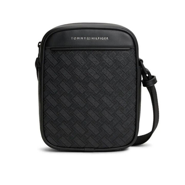Ανδρικό Τσαντάκι Χιαστί Tommy Hilfiger Th Modern Monogram Mini Reporter Black AM0AM14844-BDS