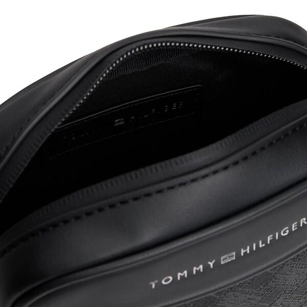 Ανδρικό Τσαντάκι Χιαστί Tommy Hilfiger Th Modern Monogram Mini Reporter Black AM0AM14844-BDS