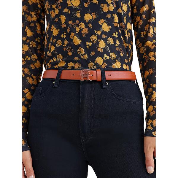 Γυναικεία Ζώνη Tommy Hilfiger Th Monogram Logo 2.5 Natural Cognac AW0AW14239-GTU