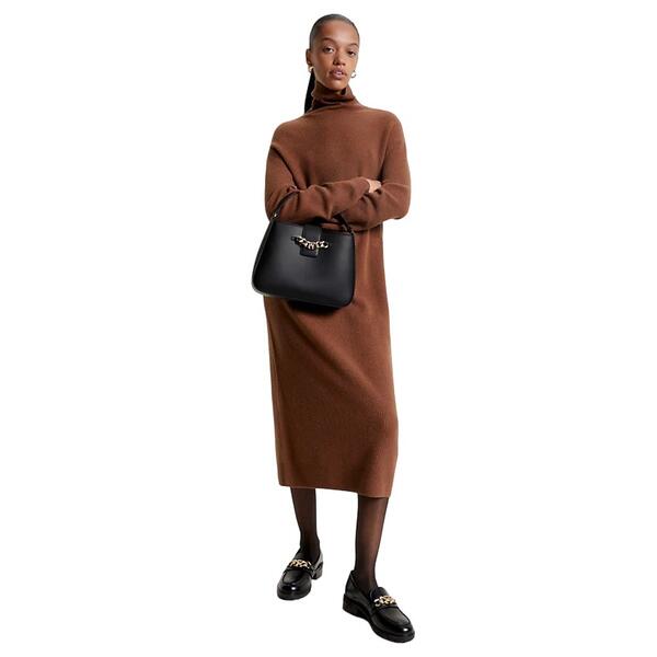 Γυναικεία Τσάντα Χειρός Tommy Hilfiger Th Luxe Satchel Black AW0AW15606-BDS