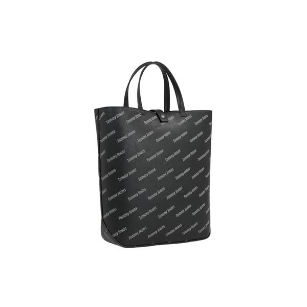 Γυναικεία Τσάντα Ώμου Tommy Jeans Tjw Must Tote Aov Black Allover Print AW0AW15646-0GJ