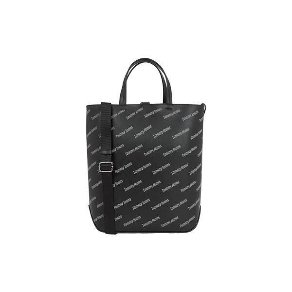 Γυναικεία Τσάντα Ώμου Tommy Jeans Tjw Must Tote Aov Black Allover Print AW0AW15646-0GJ