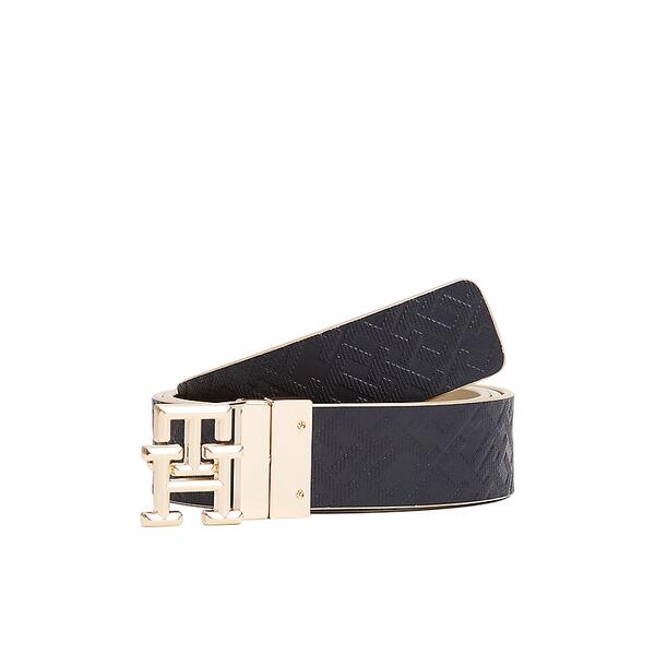 Γυναικεία Ζώνη Tommy Hilfiger Logo Rev 3 0 Sandalwood Space Blue Mono AW0AW17247-0I1