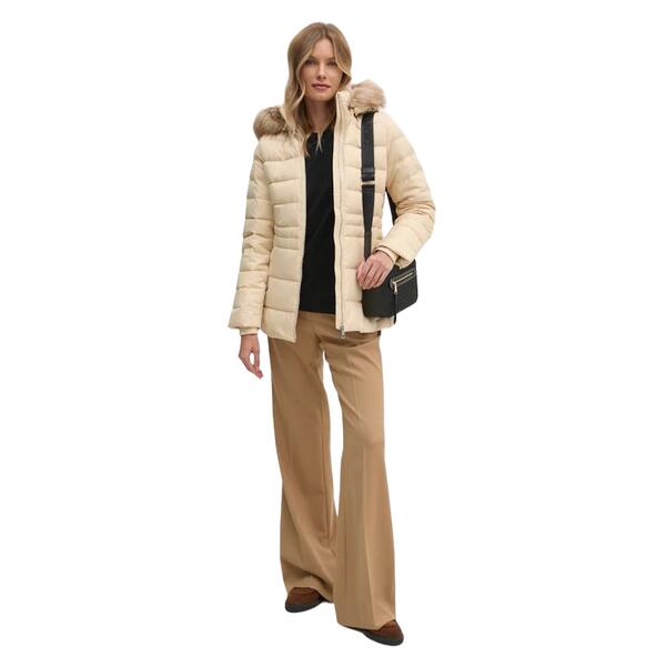 Γυναικείο Μπουφάν Tommy Hilfiger Tyra Down With Fur Country Ivory WW0WW42741-AEX