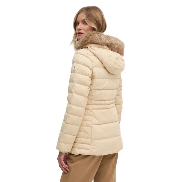 Γυναικείο Μπουφάν Tommy Hilfiger Tyra Down With Fur Country Ivory WW0WW42741-AEX