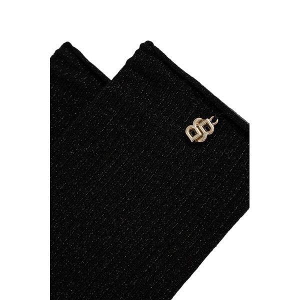 Γυναικείες Κάλτσες Hugo Qs Lurex Μetal Logo Black 50524096-001