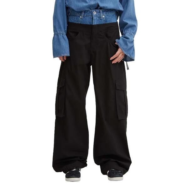 Γυναικείο Παντελόνι Karl Lagerfeld Blocked Denim Cargo Washed Blue Black 245J1004-J372