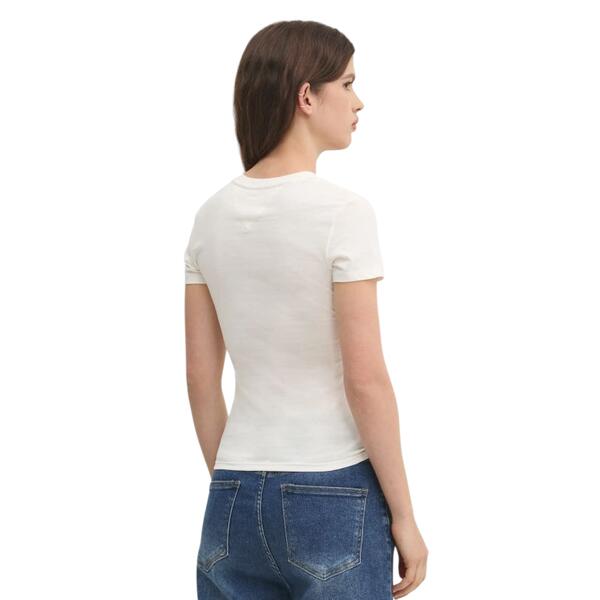 Γυναικείo T-Shirt Tommy Jeans Tjw Slim Linear Ext Ancient White DW0DW18398-YBH