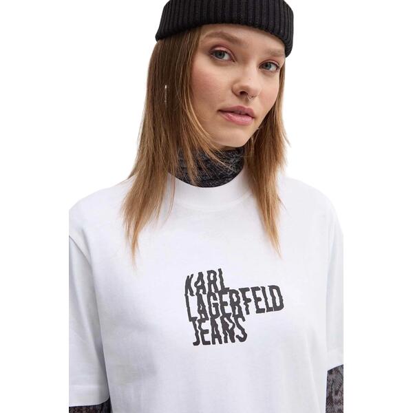 Γυναικείο T-shirt Karl Lagerfeld Klj Regular Sslv Logo Tee White 246J1712-J109