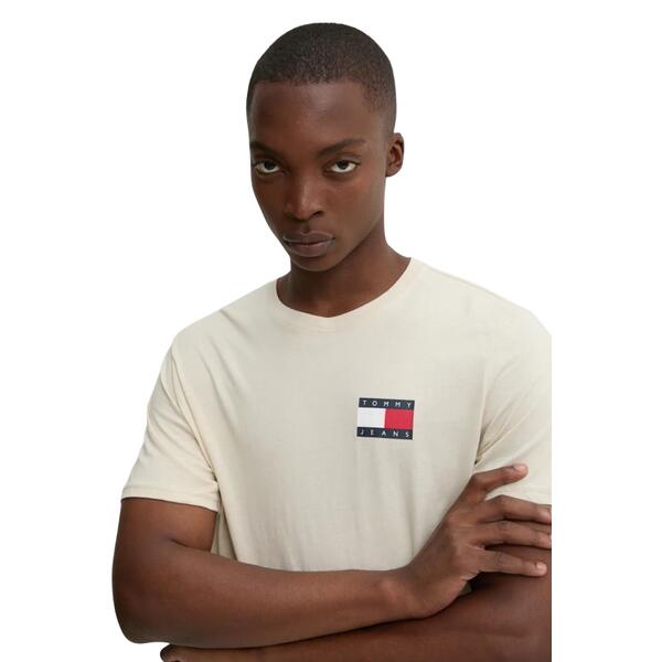 Ανδρικό T-shirt Tommy Jeans Slim Essential Flag Ext Oat Marl Htr DM0DM20740-AE3