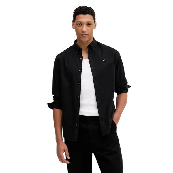 Ανδρικό Πουκάμισο Calvin Klein Ls Solid Oxford Classic Shirt Brilliant Black LV140EM125-UB1