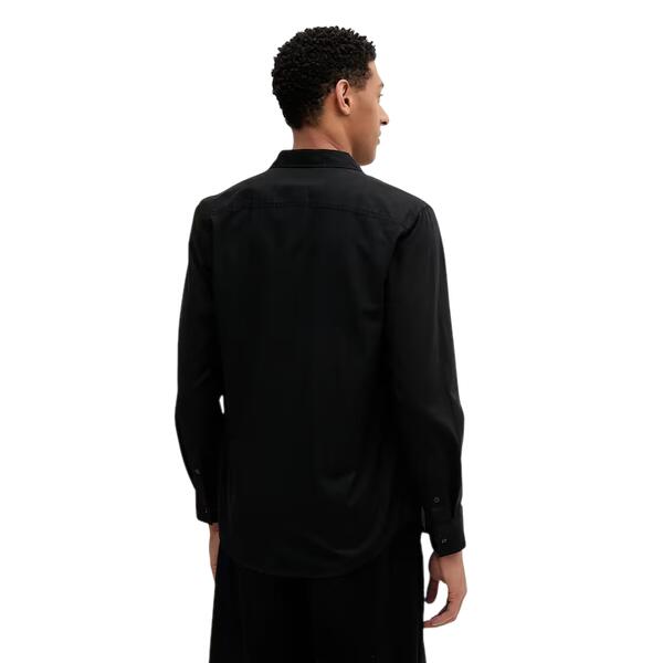 Ανδρικό Πουκάμισο Calvin Klein Ls Solid Oxford Classic Shirt Brilliant Black LV140EM125-UB1