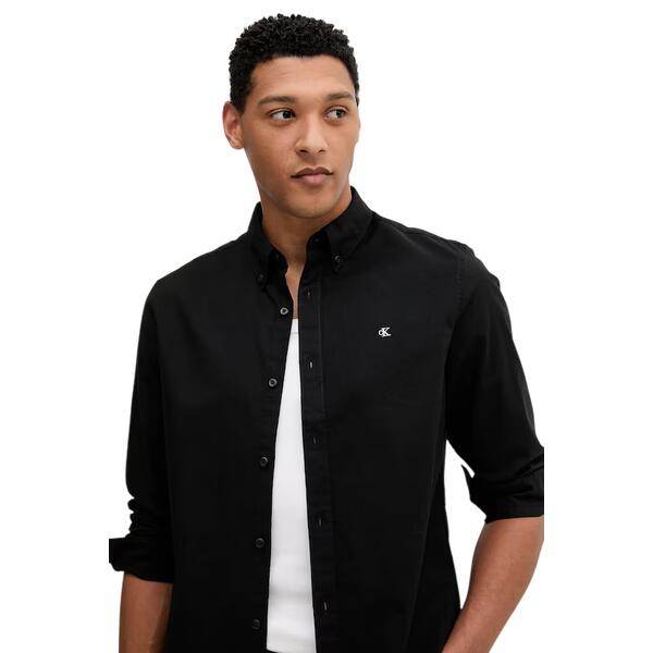 Ανδρικό Πουκάμισο Calvin Klein Ls Solid Oxford Classic Shirt Brilliant Black LV140EM125-UB1