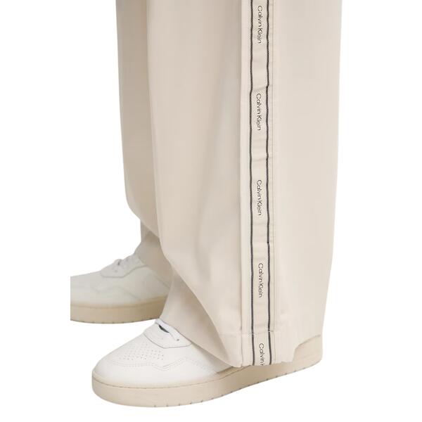 Γυναικείο Παντελόνι Calvin Klein Cotton Twill Aop Logo Stripe Pan Rainy Day LV044D612G-GTR