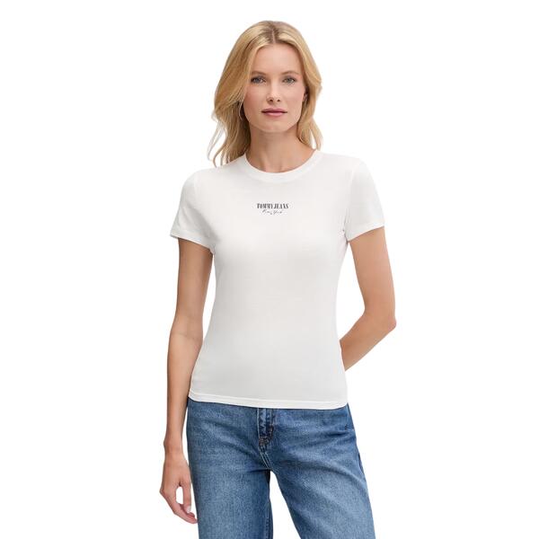 Γυναικείο T-Shirt Tommy Jeans Slim Essential Logo2 Tee Ext Ecru DW0DW20913-YBL