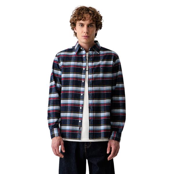 Ανδρικό Πουκάμισο Tommy Hilfiger Tjm Reg Pattern Corduroy Shirt Dark Blue Check DM0DM23615-0M0