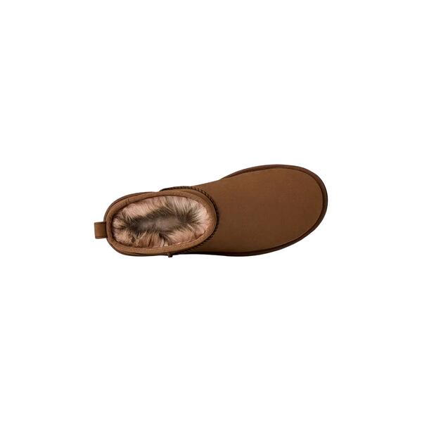 Γυναικεία Μποτάκια Ugg Classic Ultra Mini Nubuck Dark Chestnut 1184556-DKC