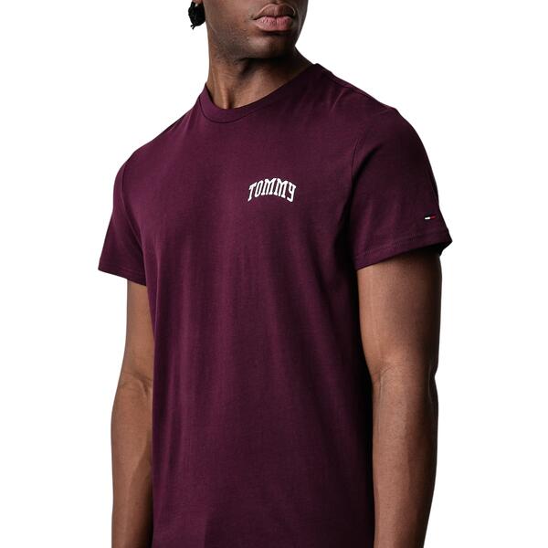 Ανδρικό T-shirt Tommy Jeans Tjm Slim Tommy Tee Ext Calypso Berry DM0DM23558-V11