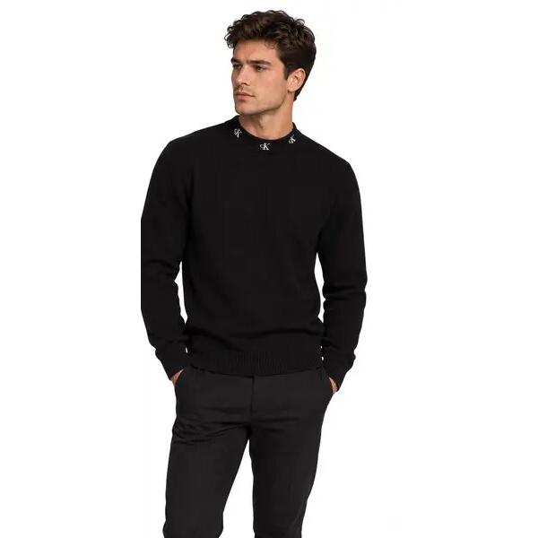 Ανδρικό Πουλόβερ Calvin Klein Logo Jacquard Sweater Ck Black J30J322459-BEH
