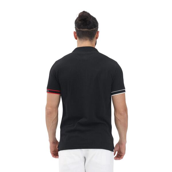 Ανδρικό Polo Tommy Jeans Slim Flag Cuff Polo Ext Black DM0DM21306-BDS