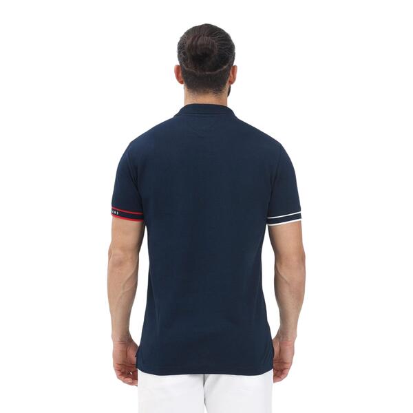 Ανδρικό Polo Tommy Jeans Slim Flag Cuff Polo Ext Dark Night Navy DM0DM21306-C1G
