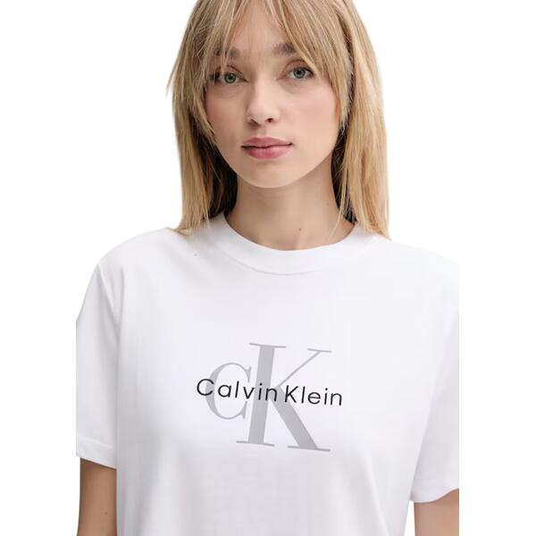 Γυναικείο T-Shirt Calvin Klein Hr Ss ClsscMnlg Cnc Brilliant White LV047B865G-YAA