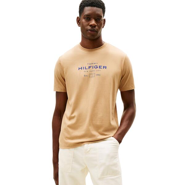 Ανδρικό T-Shirt Tommy Hilfiger Stack Graphic Tee Timeless Camel MW0MW40002-GV7
