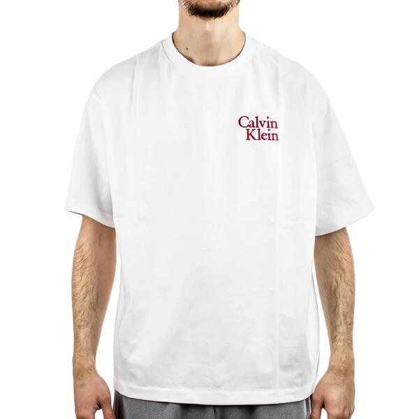 Ανδρικό T-Shirt Calvin Klein Ss 16S Clvn Rsrt Scr Brilliant White LV04RC808G-YAA
