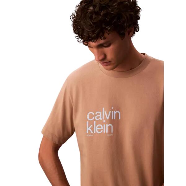 Ανδρικό T-Shirt Calvin Klein Ss 20s Io Circ Grap Stonehenge LV04RD810G-NIX