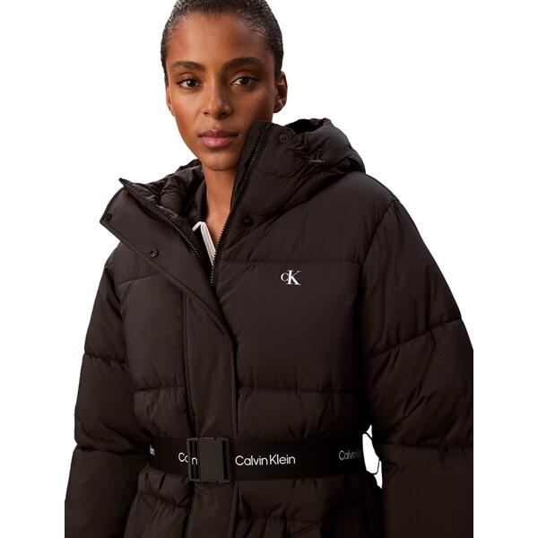 Γυναικείο Μπουφάν Calvin Klein Belted Midweight Puffer Black LV047D507G-UB1