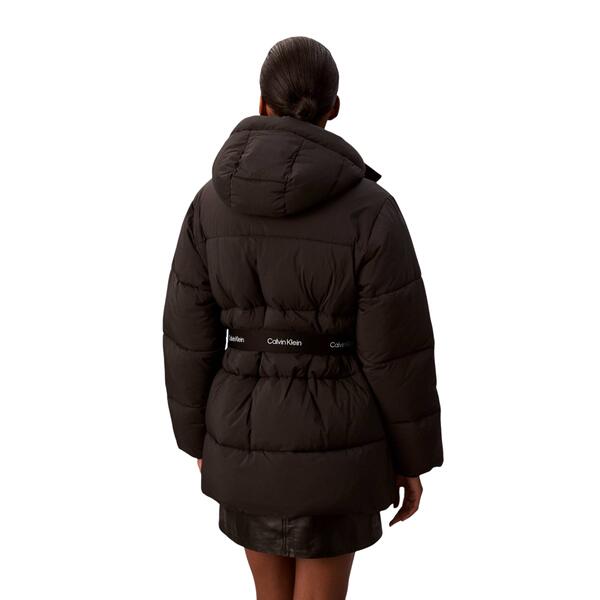 Γυναικείο Μπουφάν Calvin Klein Belted Midweight Puffer Black LV047D507G-UB1