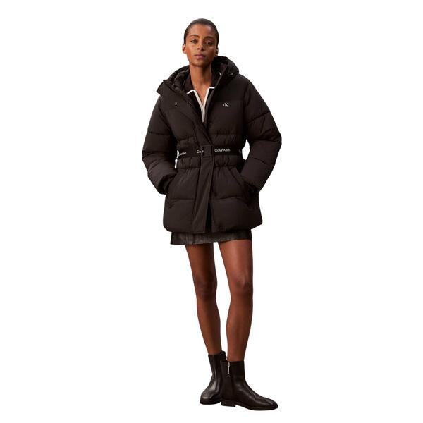 Γυναικείο Μπουφάν Calvin Klein Belted Midweight Puffer Black LV047D507G-UB1