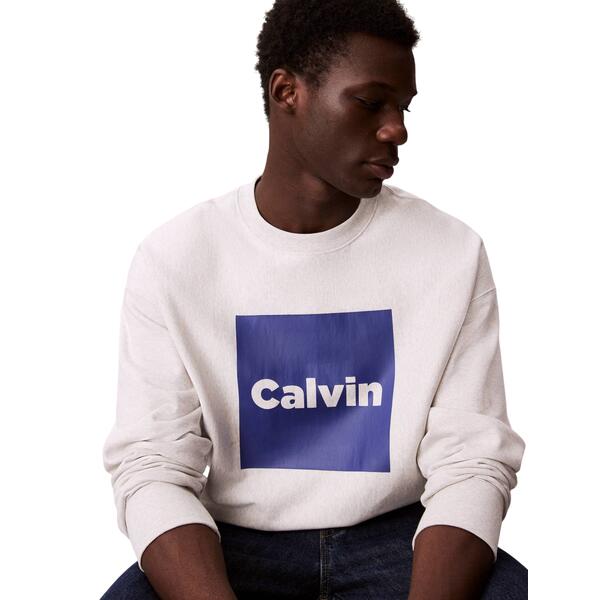 Aνδρικό Φούτερ Calvin Klein Ls Premium Fleece Calvin Box Gra Pale Grey Htr LV04RD216G-V7L